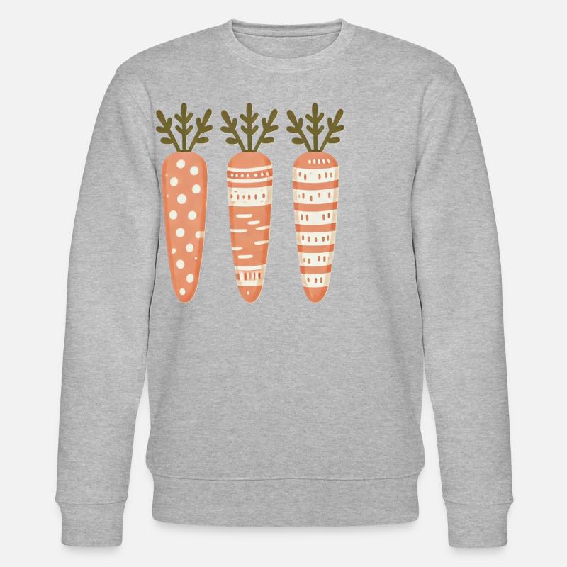 Easter Carrot Pattern Cute Cute - Stanley/Stella CHANGER Unisex Organic Sweatshirt - heather grey