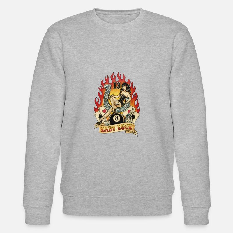LADY GLÜCK TÄTOWIERUNG - Stanley/Stella Unisex Bio-Sweatshirt CHANGER - Grau meliert