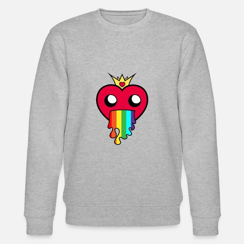 Regenbogen Herz ! Geschenk Idee ! - Stanley/Stella Unisex Bio-Sweatshirt CHANGER  - Grau meliert