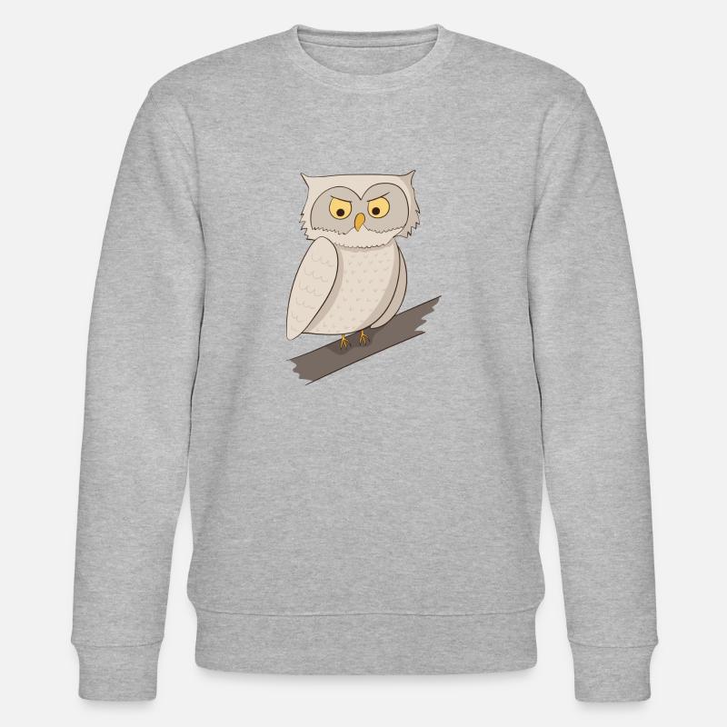 Eule Uhu Kauz - Stanley/Stella Unisex Bio-Sweatshirt CHANGER  - Grau meliert