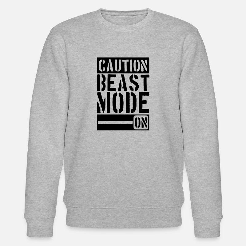Caution Beast Mode On - Sweat bio CHANGER Stanley/Stella Unisexe - gris chiné