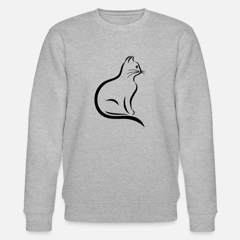 Katze - Stanley/Stella Unisex Bio-Sweatshirt CHANGER  - Grau meliert