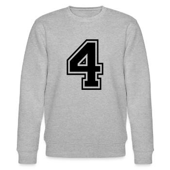 Number 4 Football | Team baseball| university basketball - Stanley/Stella CHANGER Unisex Organic Sweatshirt - heather grey - Front - Nik (191cm) & Marisol (170cm)