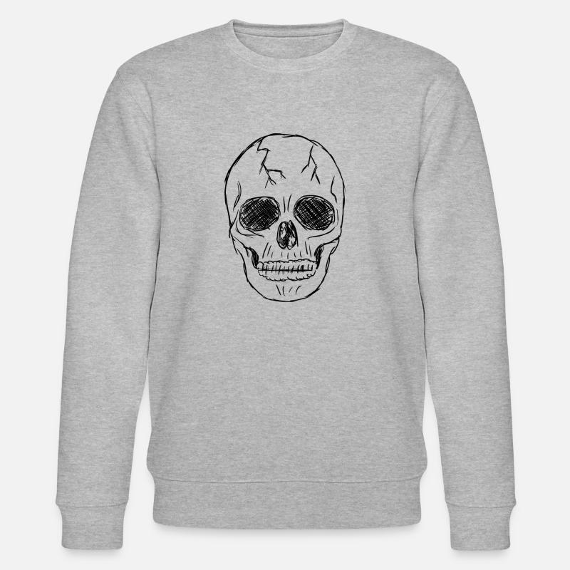 Totenkopf mit schwarzem Stift - Stanley/Stella Unisex Bio-Sweatshirt CHANGER - Grau meliert