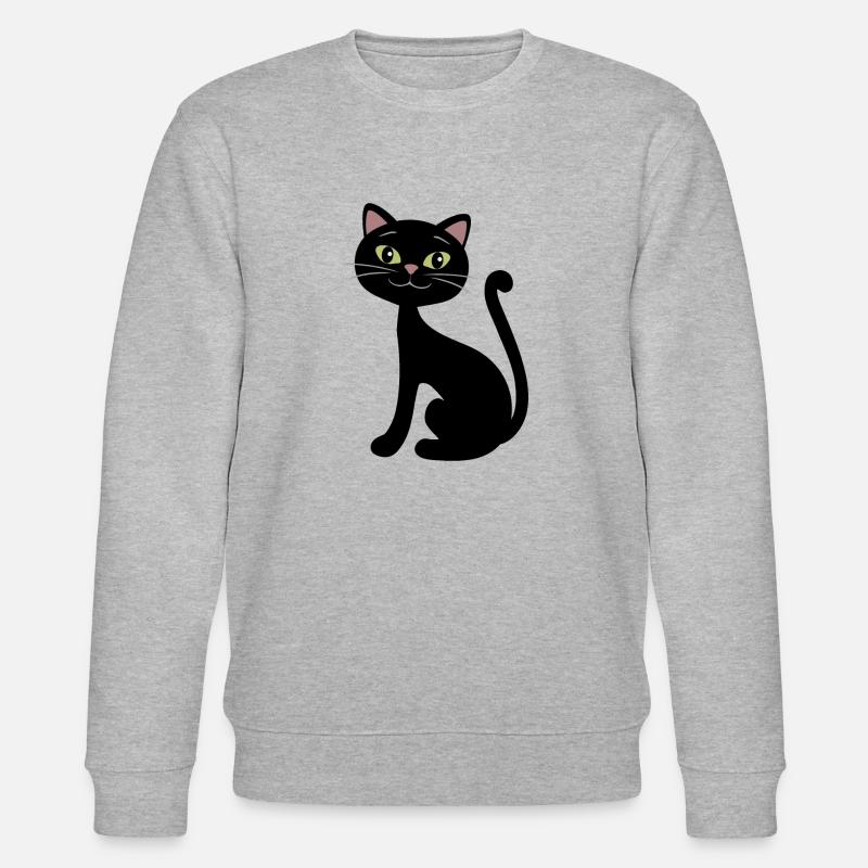 Chat noir heureux - Sweat bio CHANGER Stanley/Stella Unisexe - gris chiné