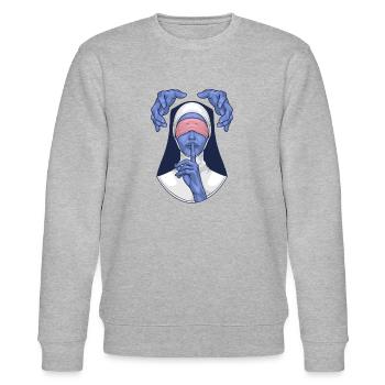 Die Nonne - Stanley/Stella Unisex Bio-Sweatshirt CHANGER  - Grau meliert - Vorne - Nik (191cm) & Marisol (170cm)