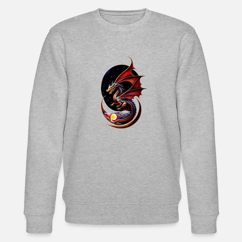 Nacht-Drache - Stanley/Stella Unisex Bio-Sweatshirt CHANGER  - Grau meliert