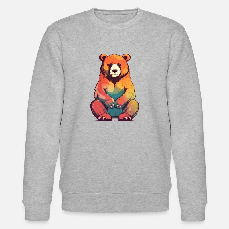 Bado der mürrische Bär - Stanley/Stella Unisex Bio-Sweatshirt CHANGER  - Grau meliert