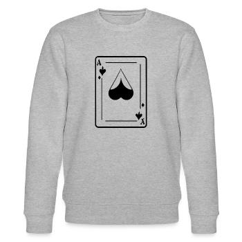 Spielkarte Ass - Stanley/Stella Unisex Bio-Sweatshirt CHANGER  - Grau meliert - Vorne - Nik (191cm) & Marisol (170cm)