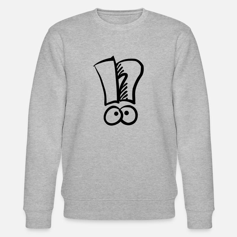 Exclamation mark question mark - Stanley/Stella CHANGER Unisex Organic Sweatshirt - heather grey