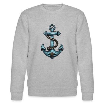 Anker Hafen - Stanley/Stella Unisex Bio-Sweatshirt CHANGER  - Grau meliert - Vorne - Nik (191cm) & Marisol (170cm)