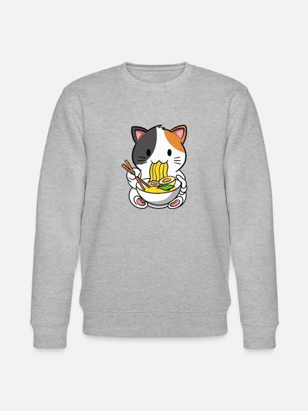 Cat ramen noodle soup - Stanley/Stella CHANGER Unisex Organic Sweatshirt - heather grey