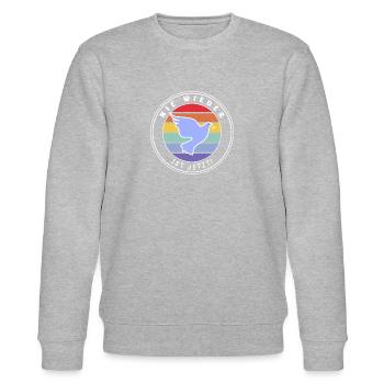 Nie wieder ist jetzt! - Stanley/Stella Unisex Bio-Sweatshirt CHANGER  - Grau meliert - Vorne - Nik (191cm) & Marisol (170cm)