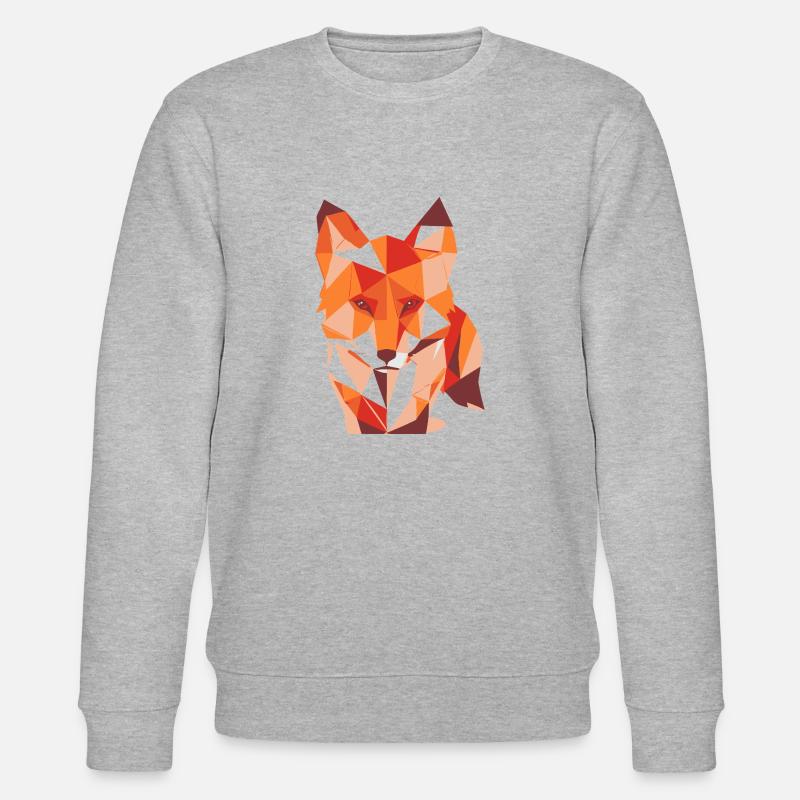 Fuchs ,Geometrisch , illustration,abstrakt,orange - Stanley/Stella Unisex Bio-Sweatshirt CHANGER  - Grau meliert