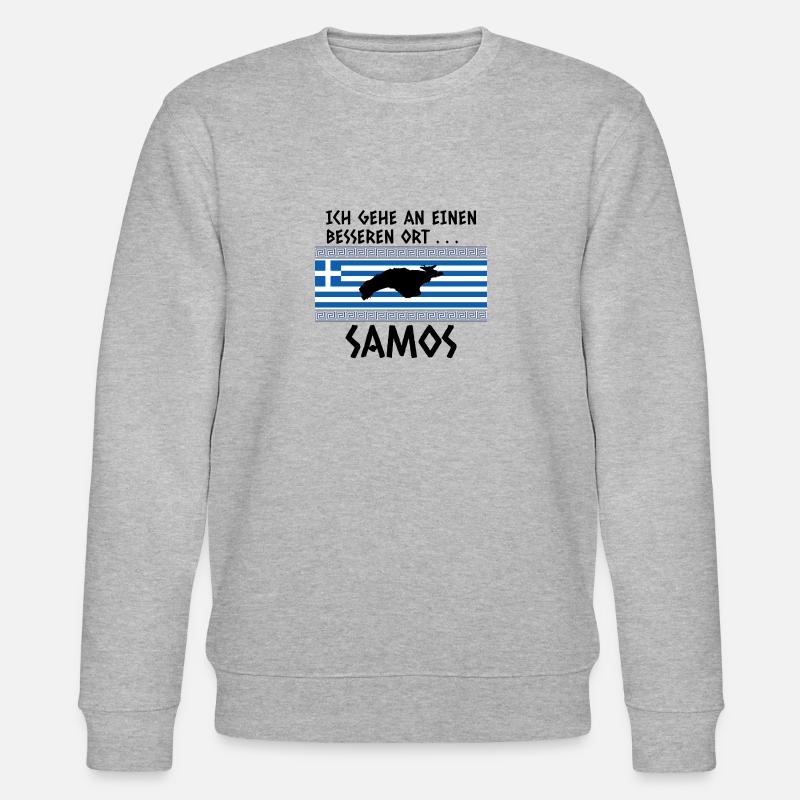 Samos Spruch Griechenland Urlaub - Stanley/Stella Unisex Bio-Sweatshirt CHANGER  - Grau meliert