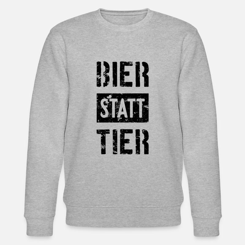 BIER STATT TIER - Stanley/Stella Unisex Bio-Sweatshirt CHANGER  - Grau meliert