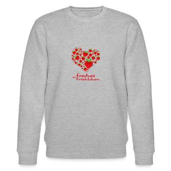 freches Früchtchen Erdbeere für jeden Geschmack - Stanley/Stella Unisex Bio-Sweatshirt CHANGER  - Grau meliert - Vorne - Nik (191cm) & Marisol (170cm)