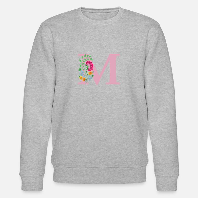 blume 12 rot mit m - Stanley/Stella Unisex Bio-Sweatshirt CHANGER  - Grau meliert