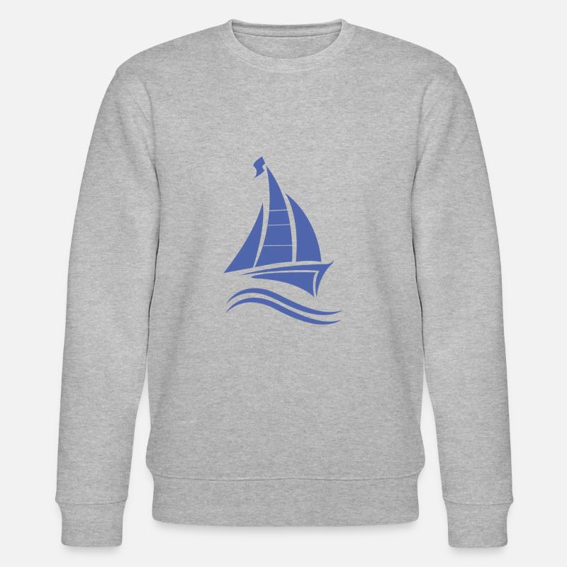 Segeln Segelboot Segelschein - Stanley/Stella Unisex Bio-Sweatshirt CHANGER  - Grau meliert