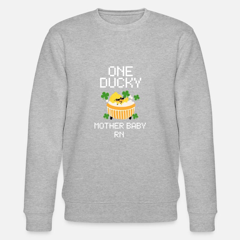 Glückliche postpartale Krankenschwester Lustige Mutter Baby RN Krankenschwester - Stanley/Stella Unisex Bio-Sweatshirt CHANGER - Grau meliert