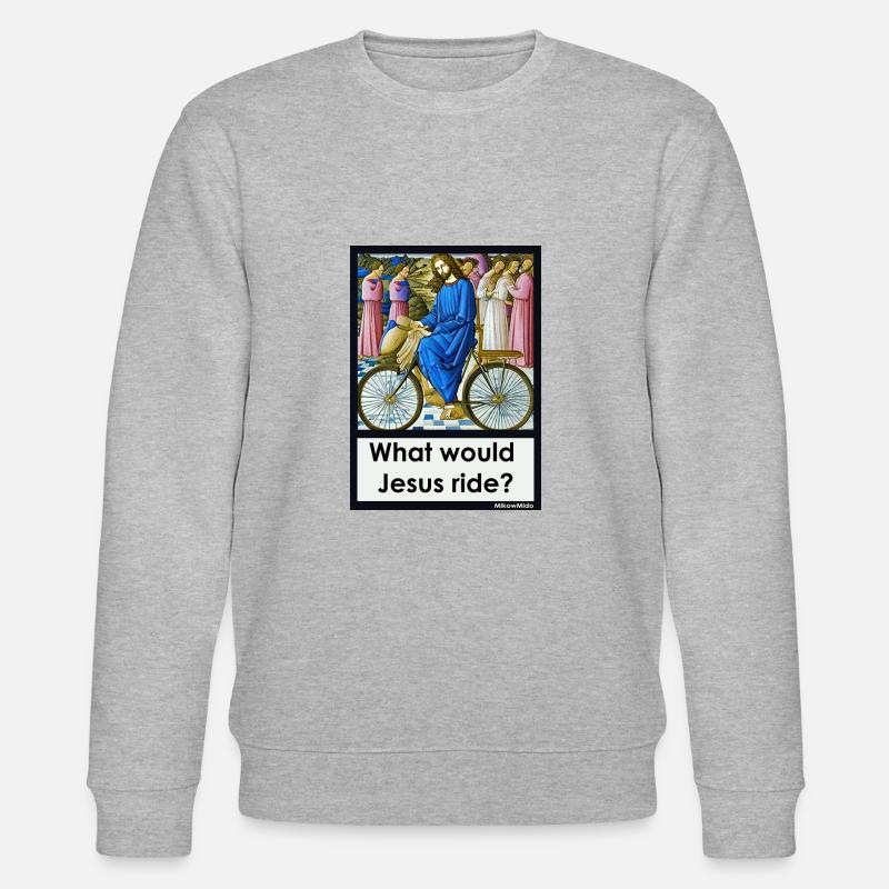 What would Jesus ride? - Stanley/Stella Unisex Bio-Sweatshirt CHANGER  - Grau meliert