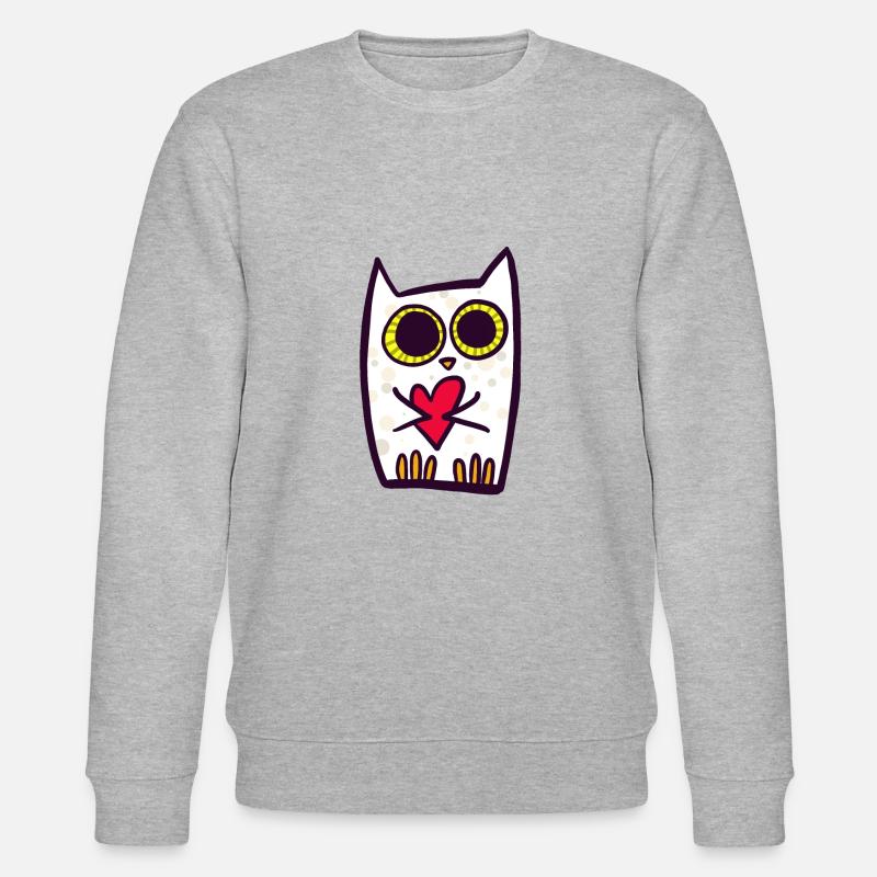 Eule mit Herz - Stanley/Stella Unisex Bio-Sweatshirt CHANGER  - Grau meliert