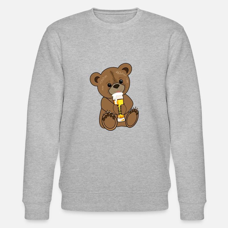 Teddybär mit Bier - Stanley/Stella Unisex Bio-Sweatshirt CHANGER  - Grau meliert