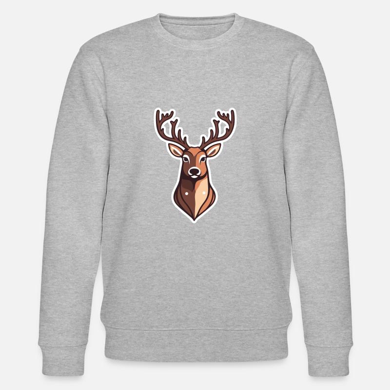 Dessin de Noël de renne - Sweat bio CHANGER Stanley/Stella Unisexe - gris chiné