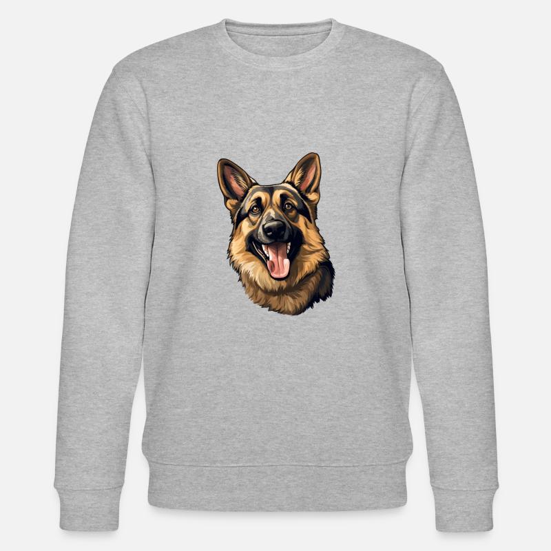 Deutscher Schäferhund Kopf Motiv - Stanley/Stella Unisex Bio-Sweatshirt CHANGER  - Grau meliert