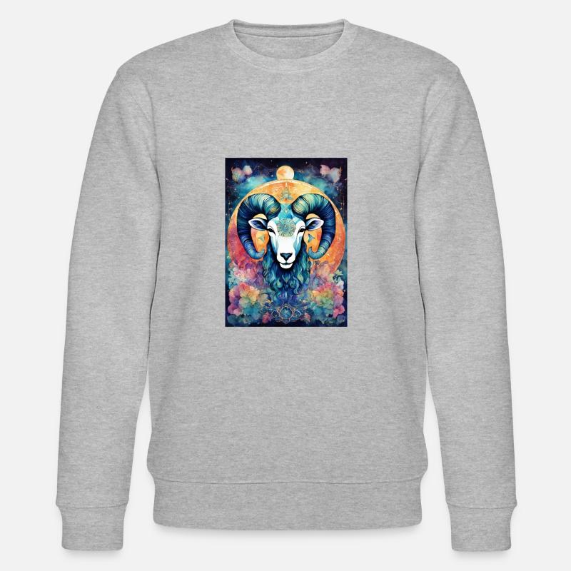 Sternzeichen Widder - Stanley/Stella Unisex Bio-Sweatshirt CHANGER  - Grau meliert
