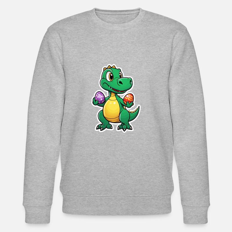 Dinosaur Easter Eggs Easter - Stanley/Stella CHANGER Unisex Organic Sweatshirt - heather grey
