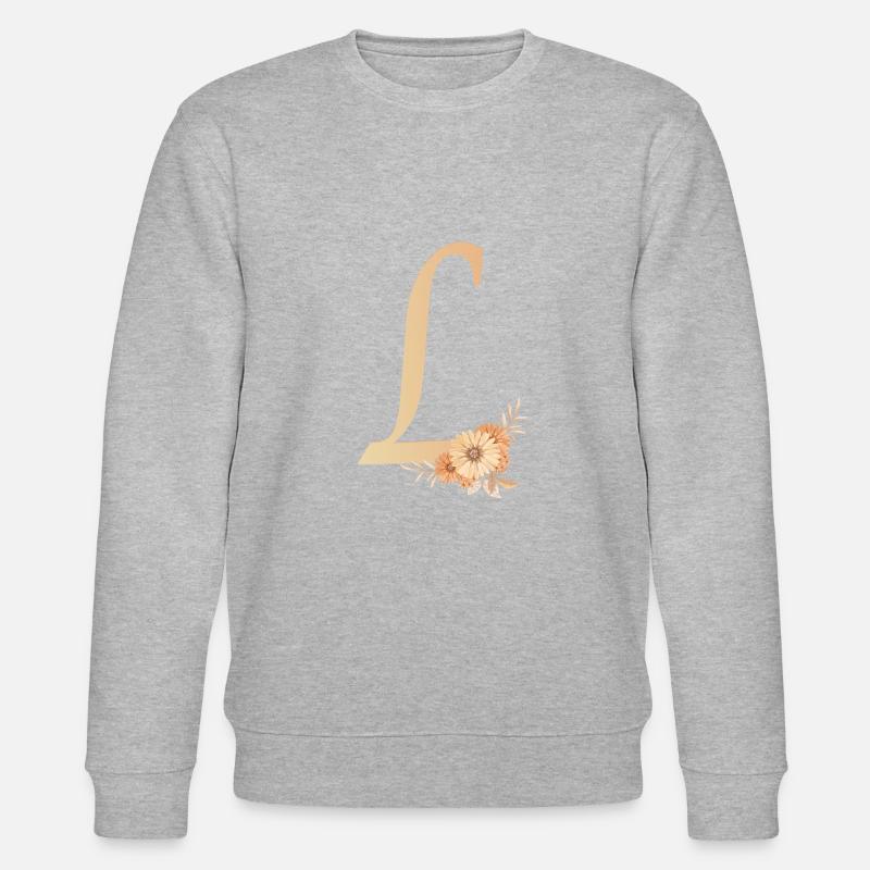 Buchstabe L mit Blumen - Stanley/Stella Unisex Bio-Sweatshirt CHANGER - Grau meliert