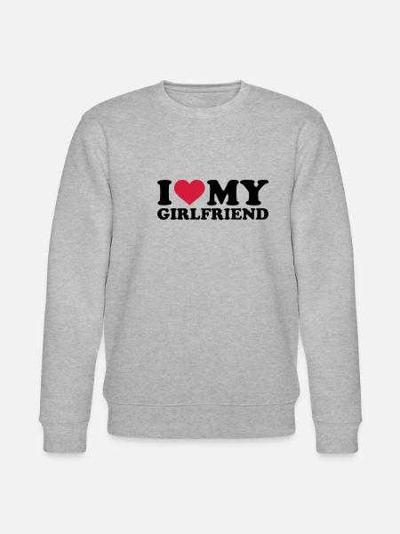 I love my girlfriend - Stanley/Stella økologisk unisex-sweatshirt CHANGER  - grå meleret