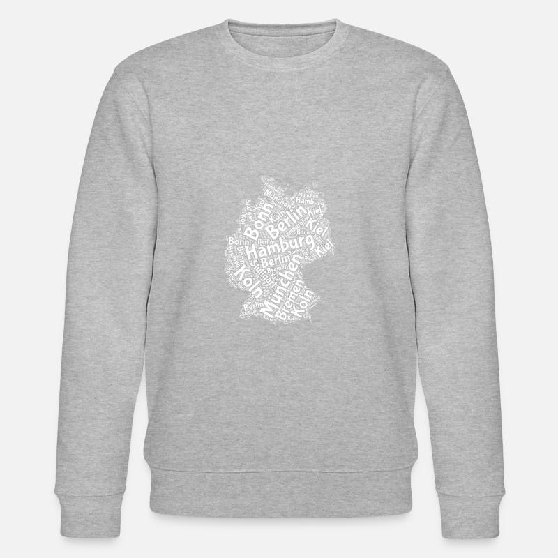Germany Map Cities Gift - Stanley/Stella CHANGER Unisex Organic Sweatshirt - heather grey