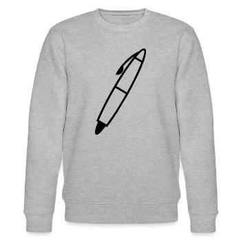 Schreiben Stift Schattenfigur transparent - Stanley/Stella Unisex Bio-Sweatshirt CHANGER  - Grau meliert - Vorne - Nik (191cm) & Marisol (170cm)