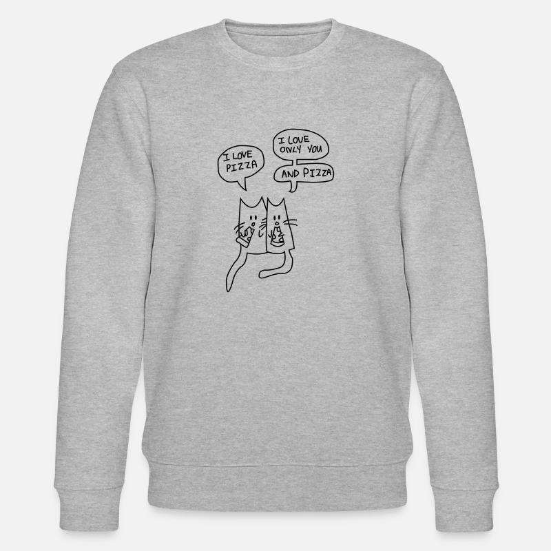 I LOVE PIZZA - Stanley/Stella Unisex Bio-Sweatshirt CHANGER  - Grau meliert