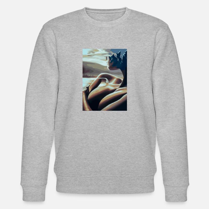 Surrealistische Malerei - Stanley/Stella Unisex Bio-Sweatshirt CHANGER - Grau meliert