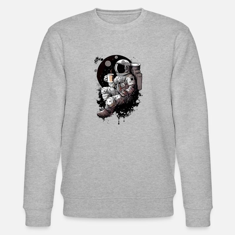 Astronaute sur la lune - Sweat bio CHANGER Stanley/Stella Unisexe - gris chiné