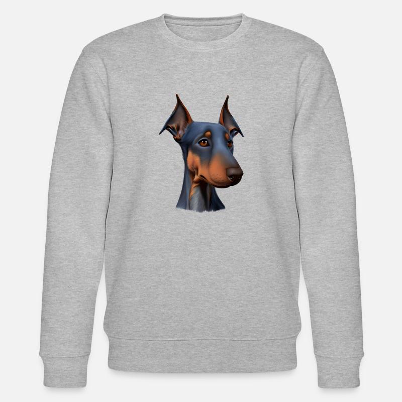 Dobermann Dobermannwelpe Dobermanntrainer Hund - Stanley/Stella Unisex Bio-Sweatshirt CHANGER  - Grau meliert