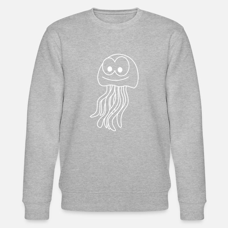 Qualle Comic Tier - Stanley/Stella Unisex Bio-Sweatshirt CHANGER - Grau meliert