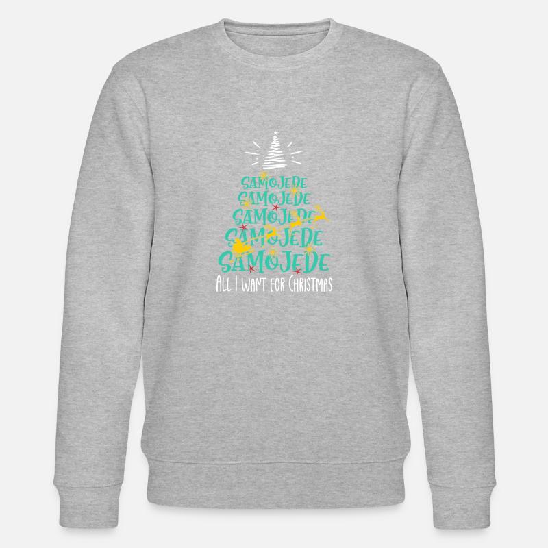 Samojede Hund Weihnachten Hunderasse - Stanley/Stella Unisex Bio-Sweatshirt CHANGER - Grau meliert