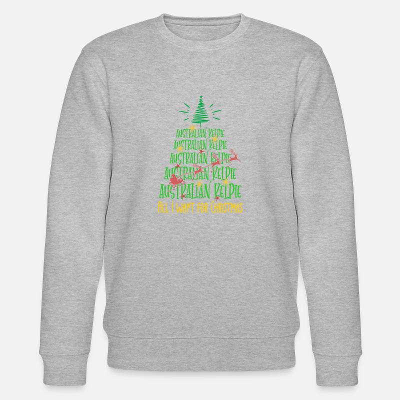 Australischer Kelpie Hund Weihnachten Hunderasse - Stanley/Stella Unisex Bio-Sweatshirt CHANGER  - Grau meliert