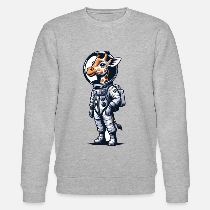Mignon Girafe Astronaute - Sweat bio CHANGER Stanley/Stella Unisexe - gris chiné