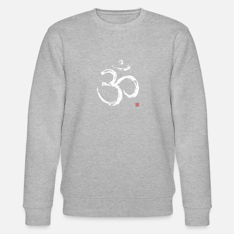 OM blanc, blanc - Sweat bio CHANGER Stanley/Stella Unisexe - gris chiné