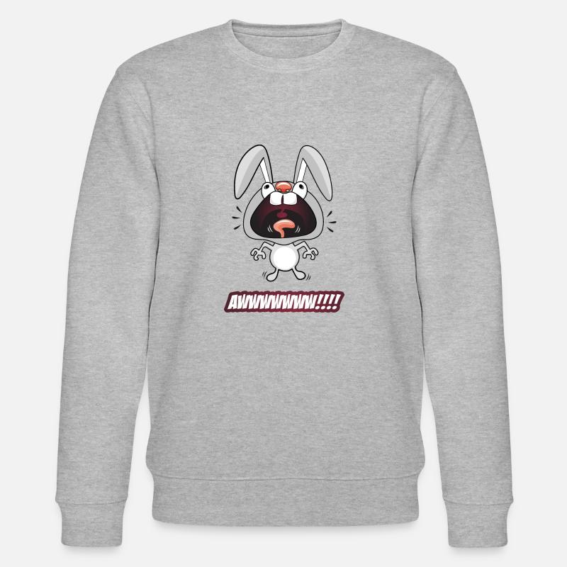 Lustiger Comic Hase! - Stanley/Stella Unisex Bio-Sweatshirt CHANGER  - Grau meliert