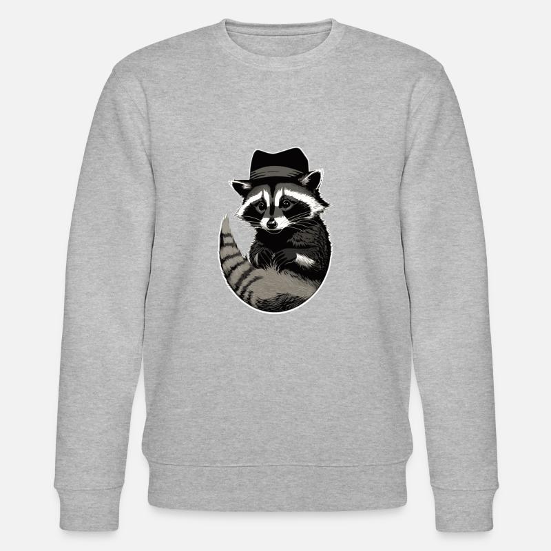 Waschbär mit Hut - Stanley/Stella Unisex Bio-Sweatshirt CHANGER  - Grau meliert