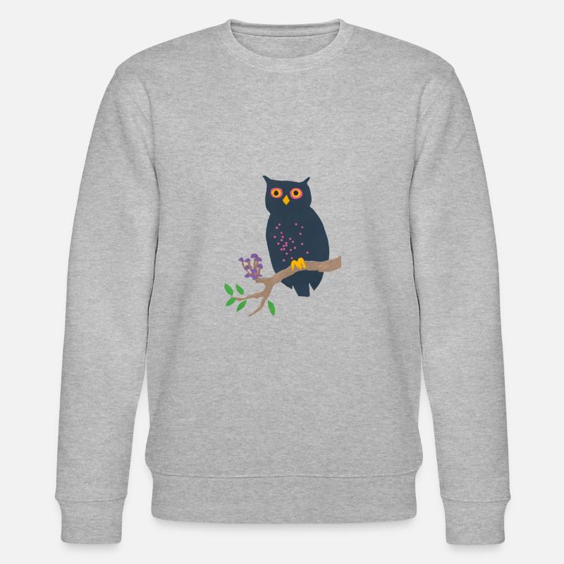 Eule und Pilze - Stanley/Stella Unisex Bio-Sweatshirt CHANGER  - Grau meliert