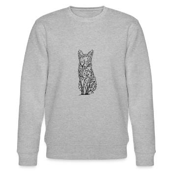 Fox decorative - Stanley/Stella CHANGER Unisex Organic Sweatshirt - heather grey - Front - Nik (191cm) & Marisol (170cm)