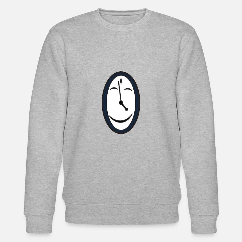 Uhr Zeit Clock Zeiger - Stanley/Stella Unisex Bio-Sweatshirt CHANGER  - Grau meliert