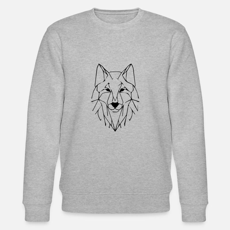 Wolf geometrisch - Stanley/Stella Unisex Bio-Sweatshirt CHANGER  - Grau meliert